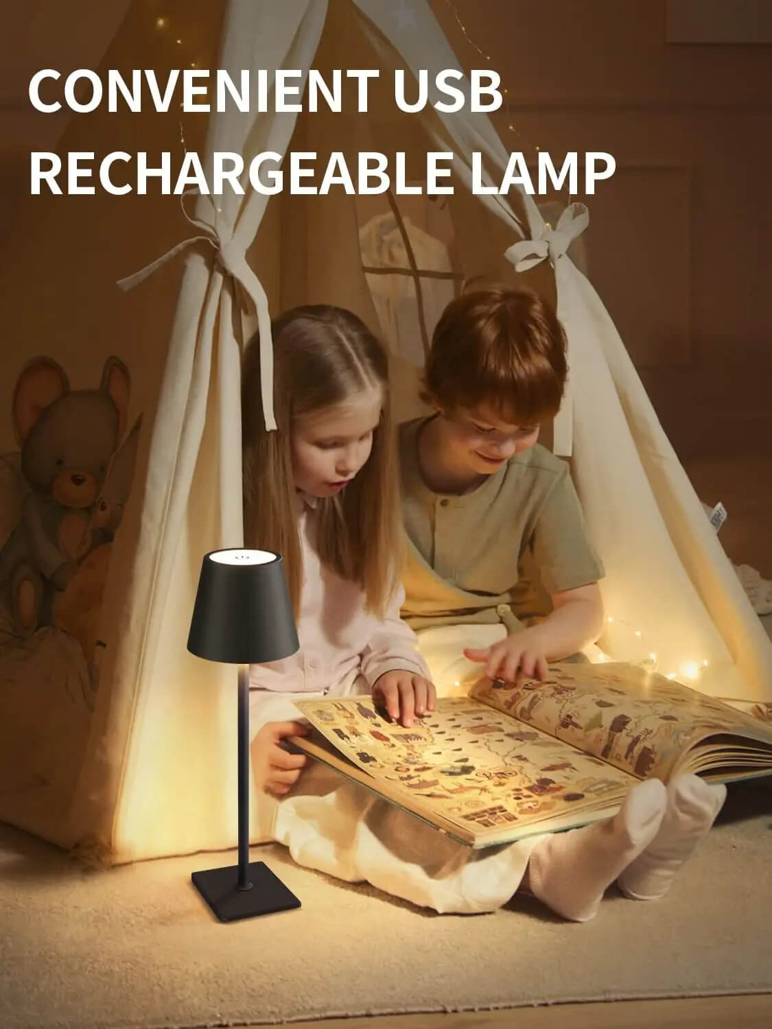 Lámpara LED de Mesa Portátil Táctil Recargable - Vintage, para Restaurante, Dormitorio, Bar y Cafetería