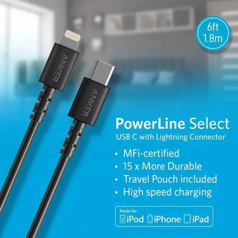 Anker PowerLine Cable MFi Usb C 1.8m