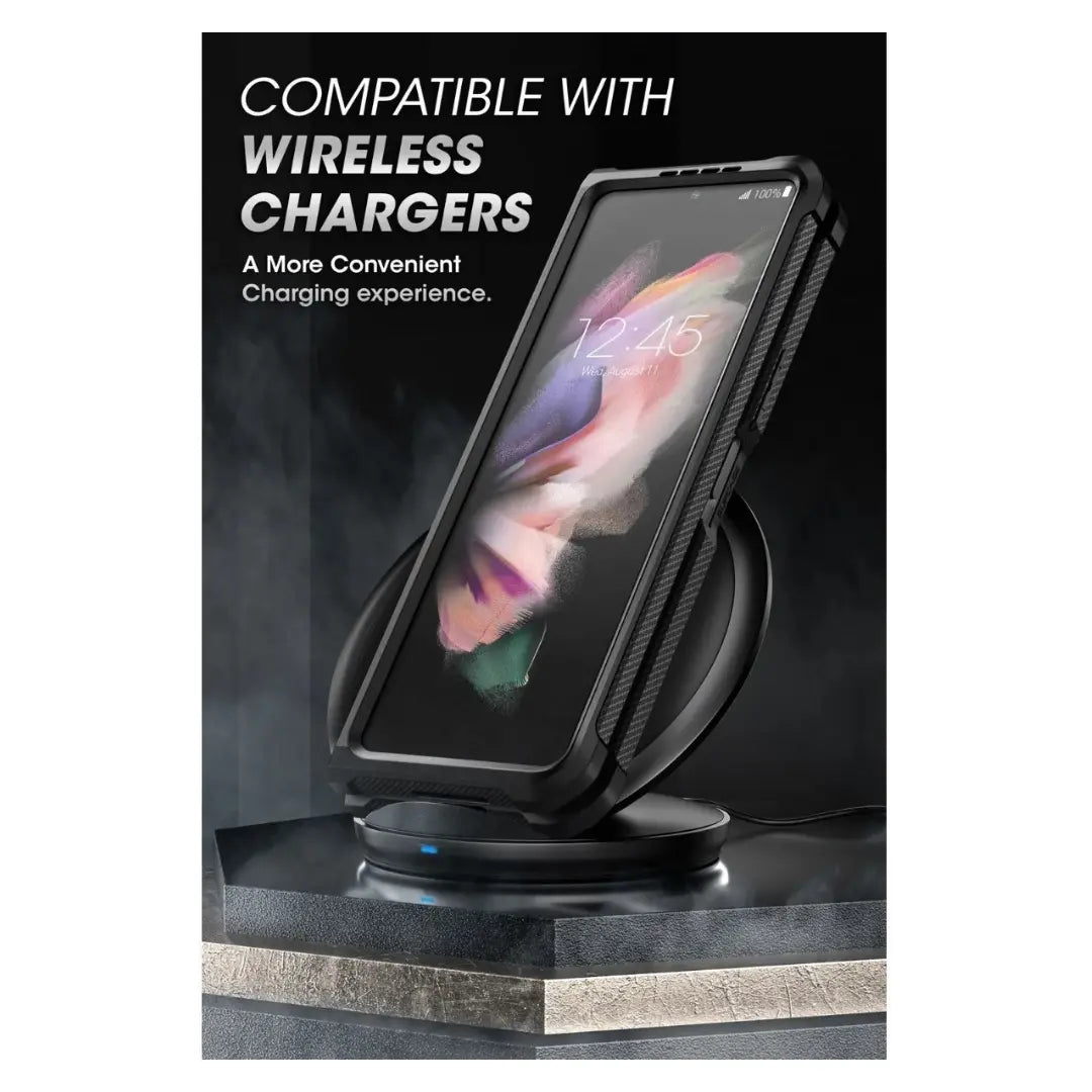 Supcase Unicorn Negro - Estuche 360° para Galaxy Z Fold 3 con Gancho para Cinturón