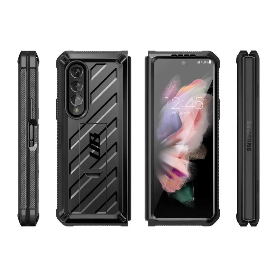 Supcase Unicorn Negro - Estuche 360° para Galaxy Z Fold 3 con Gancho para Cinturón