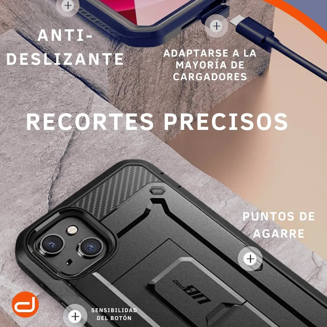 Case Para iPhone 13 Funda Supcase Protector 360° Gris