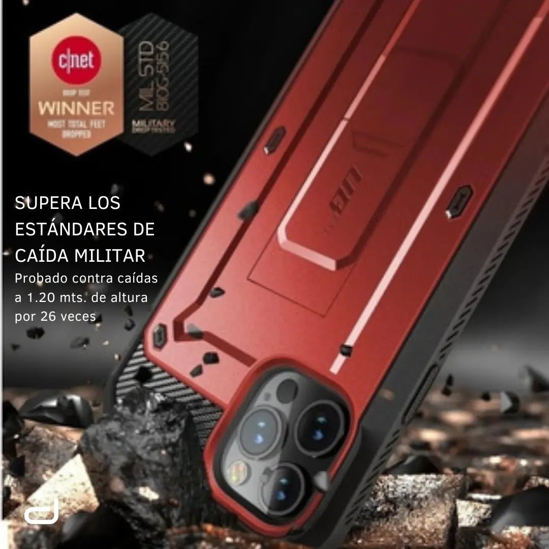 Case Para iPhone 13 Pro Max Funda Supcase Protector 360° Rojo