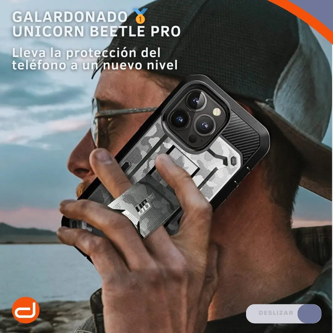 Case Supcase Para iPhone 13 Pro Max Protector 360° Funda Camo Gris