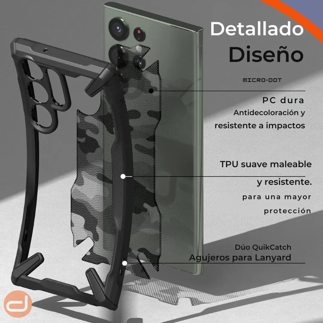Case Ringke Fusion X para Galaxy S24 Ultra Funda Camo Black
