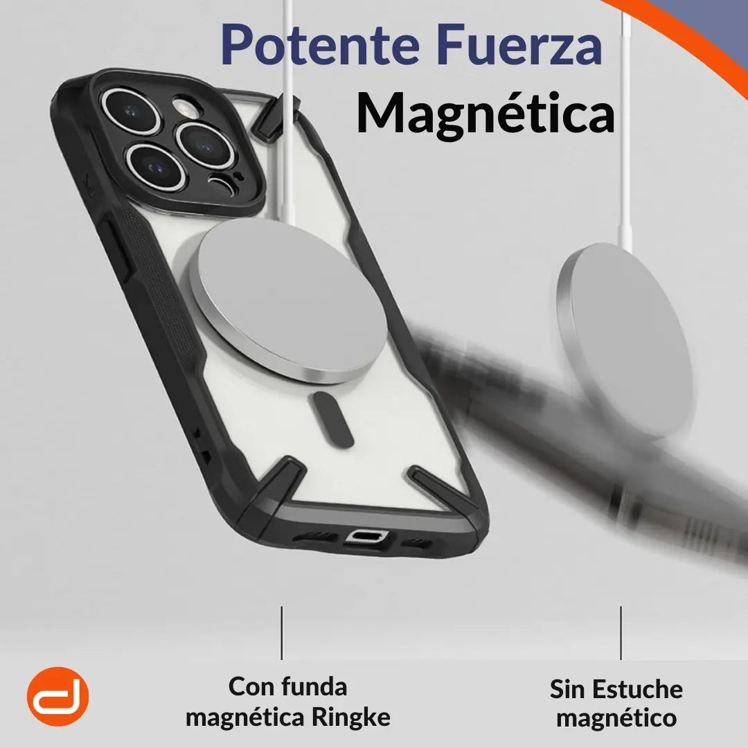 Case Ringke Fusion X Magsafe para Para iPhone 15 Pro Max Negro Semi-Transparente Mate