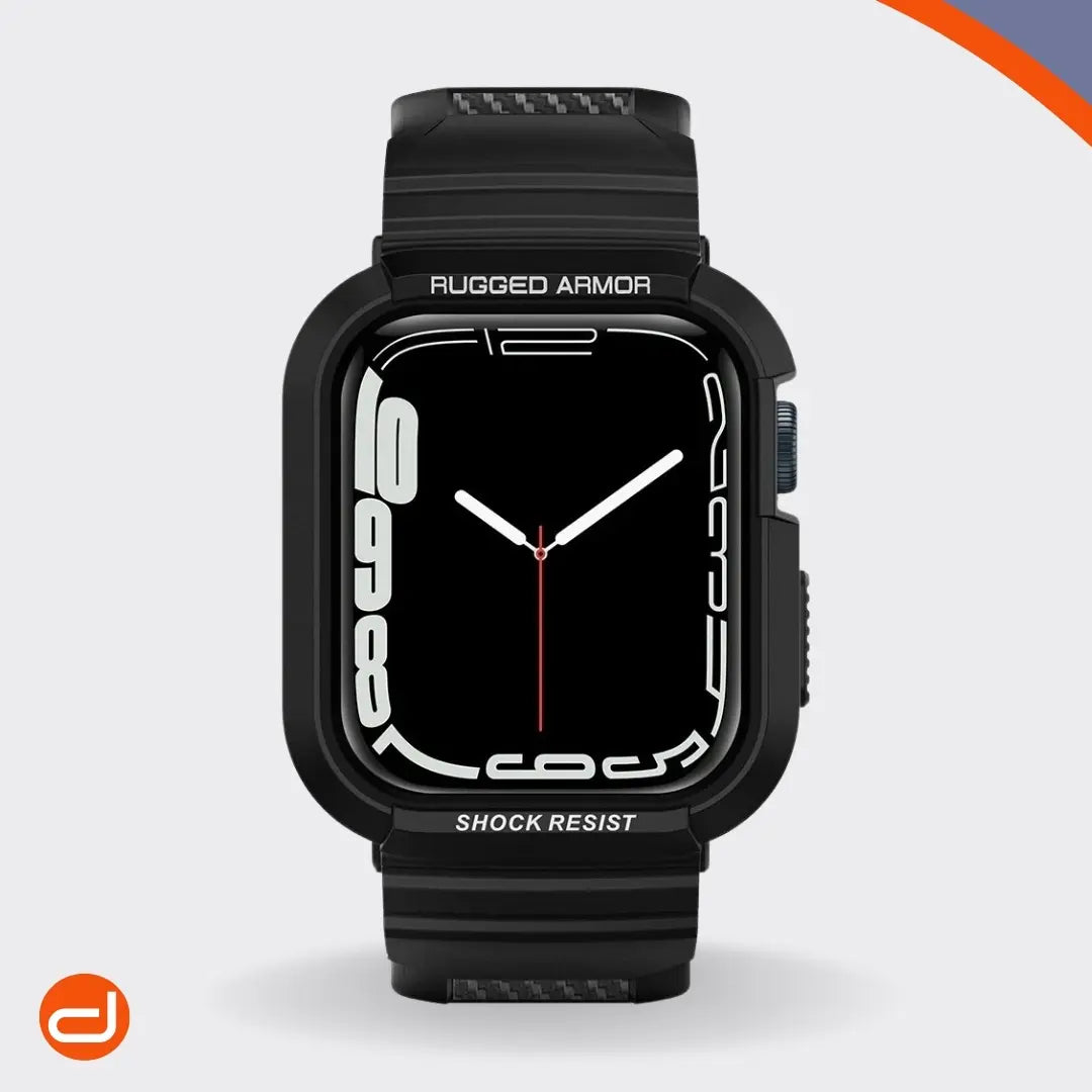 Case Spigen Rugged Armor Pro para Apple Watch 44mm y 45mm - Negro Mate