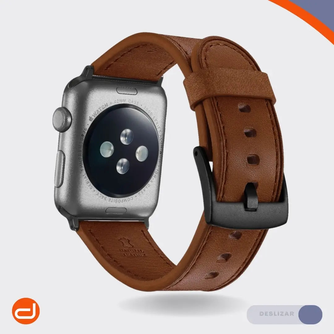 Correa de Cuero para Apple Watch Platinum en Marrón Papaya