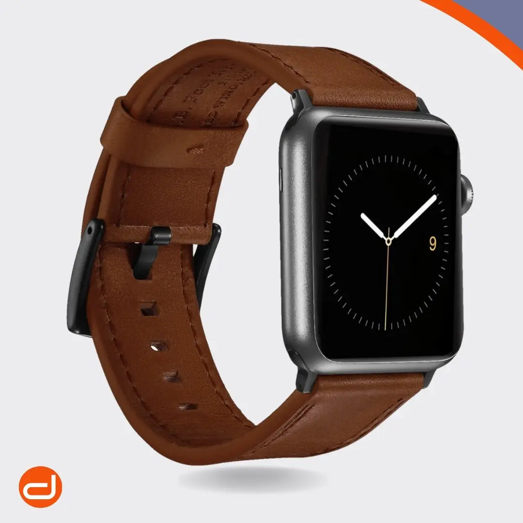 Correa de Cuero para Apple Watch Platinum en Marrón Papaya