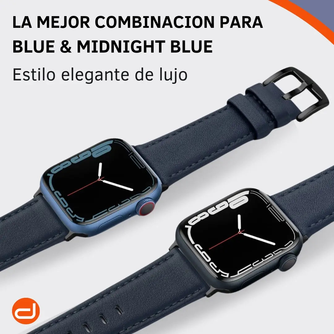 Correa de Cuero para Apple Watch en Cuero Genuino Italiano Edimens - Azul