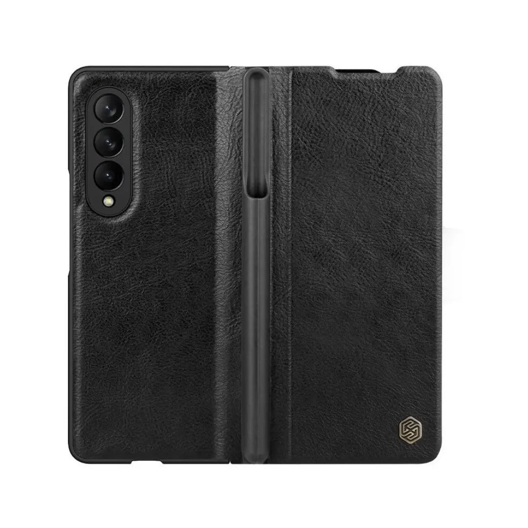 Funda de Cuero Nillkin Qin para Galaxy Z Fold 3 con Portalápiz Desmontable