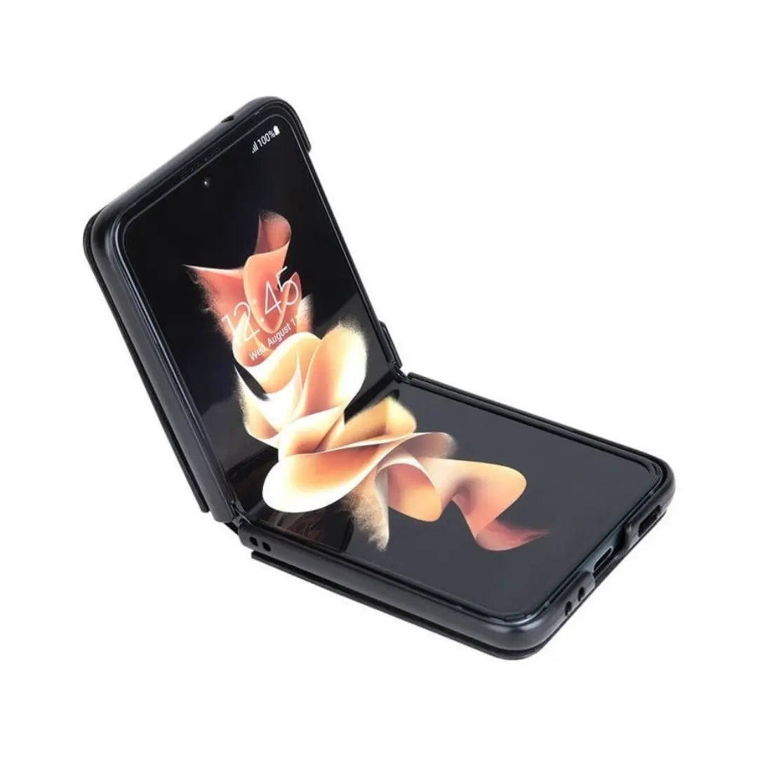 Funda de Cuero Vegano Nillkin Qin con Parante para Galaxy Z Flip 3 (2021) - Color Negro