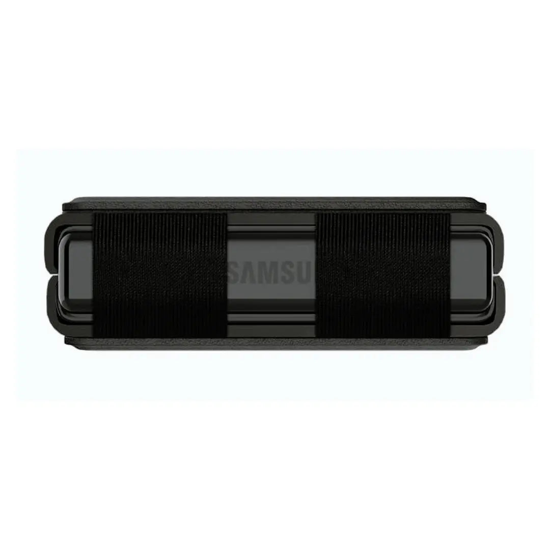 Funda de Cuero Vegano Nillkin Qin con Parante para Galaxy Z Flip 3 (2021) - Color Negro