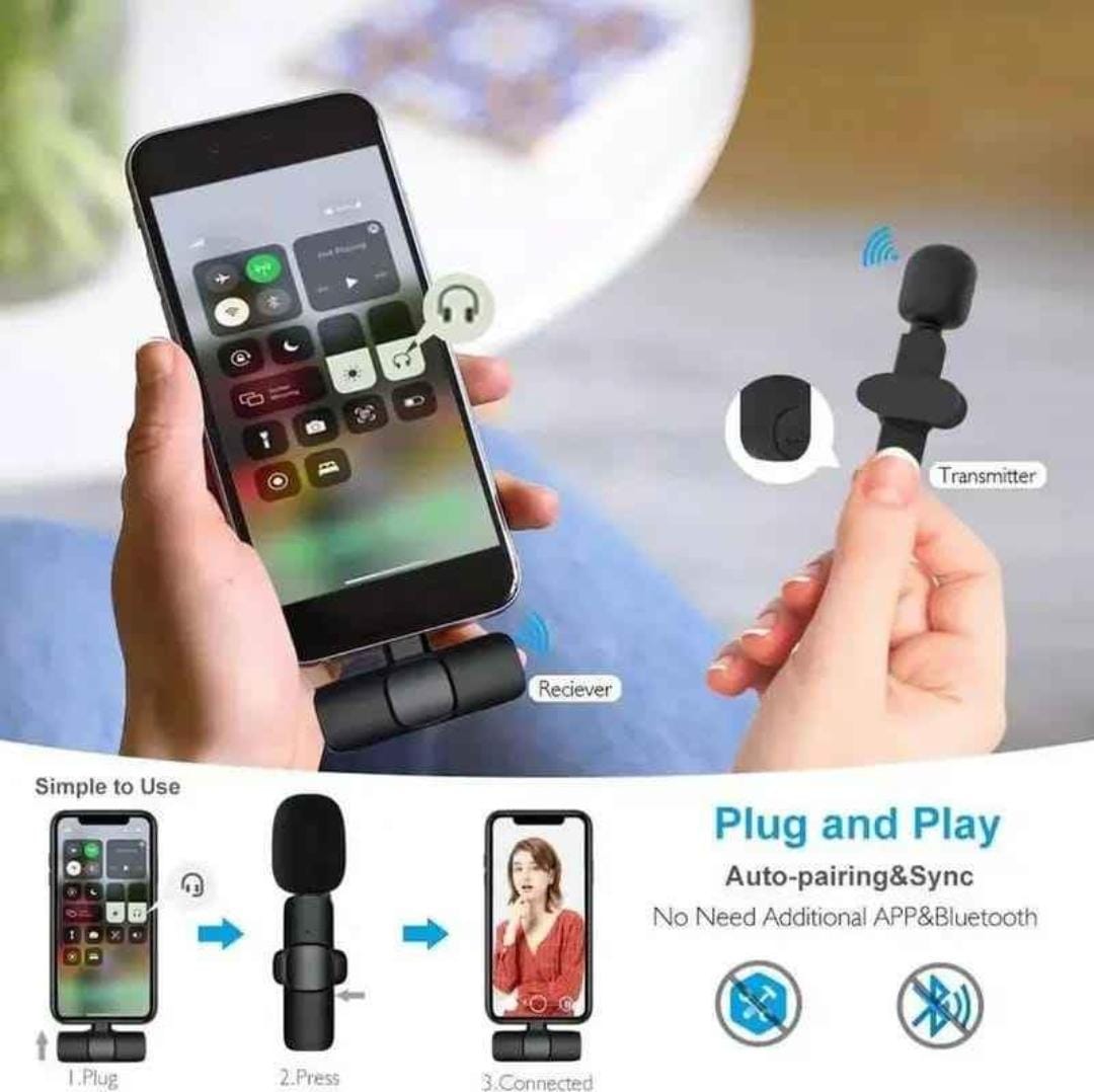 Micrófono Inalámbrico K11 - Solapero 2 en 1 con Adaptador Tipo C e iPhone