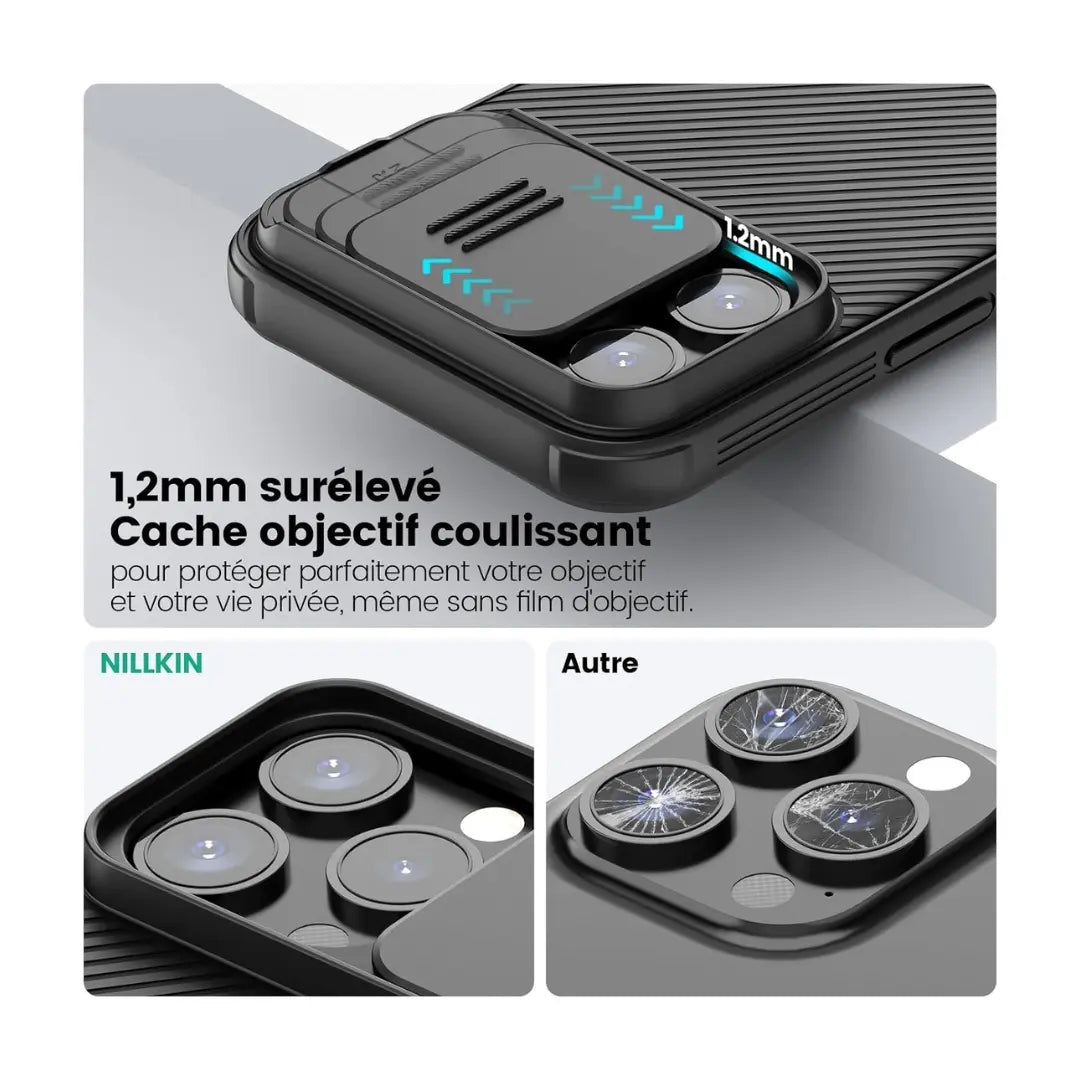Nillkin Camshield Pro + Mica para iPhone 15 Pro Max 6.7 - Negro