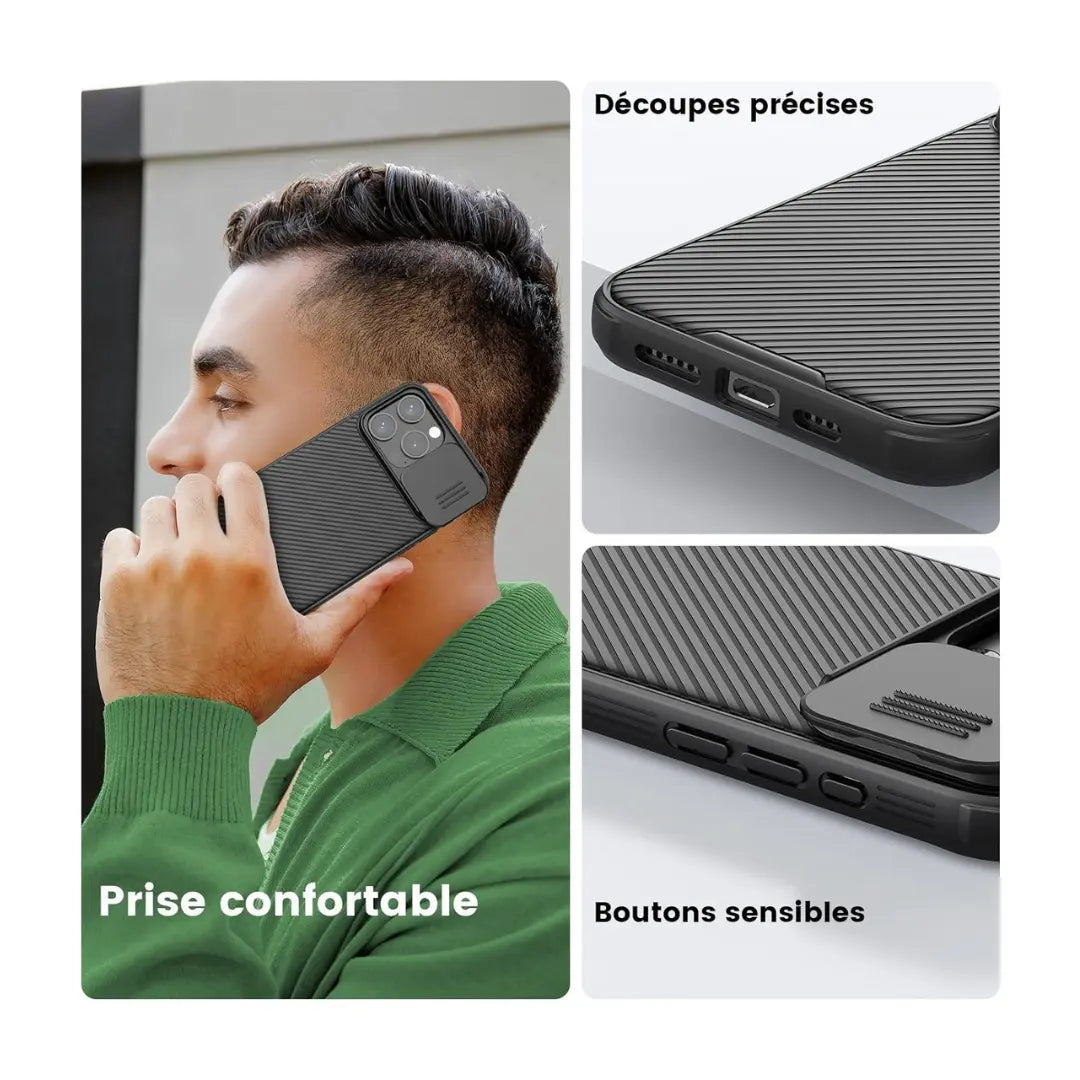 Nillkin Camshield Pro + Mica para iPhone 15 Pro Max 6.7 - Negro