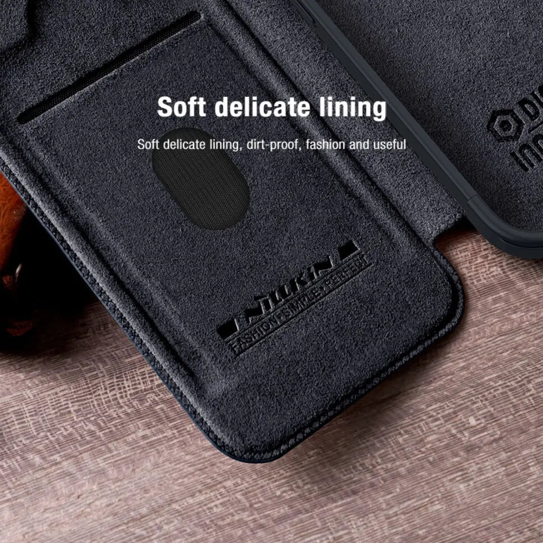 Nillkin Qin Pro Negro para iPhone 15 Pro Max 6.7 - Flip Cover con Tarjetero