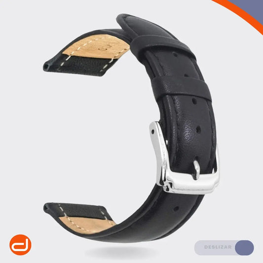 Correa de Cuero Genuino Berfine para Galaxy Watch6 44mm - Negro