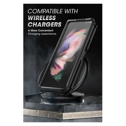 Supcase Unicorn Negro - Estuche 360° para Galaxy Z Fold 3 con Gancho para Cinturón