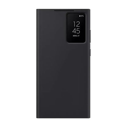 Case Flip Cover Samsung Smart View para Galaxy S23 Ultra Original en Negro.