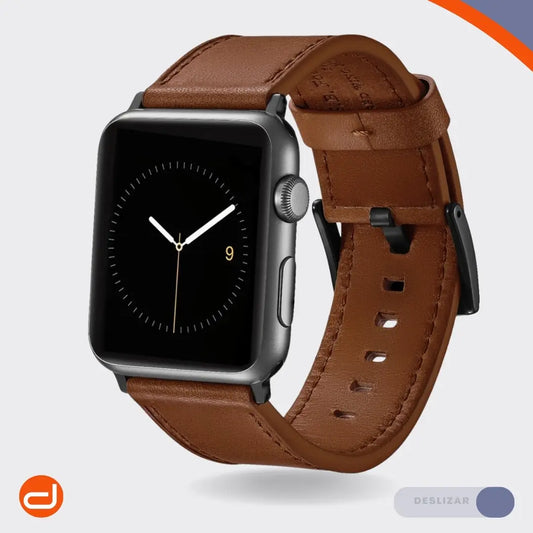 Correa de Cuero para Apple Watch Platinum en Marrón Papaya