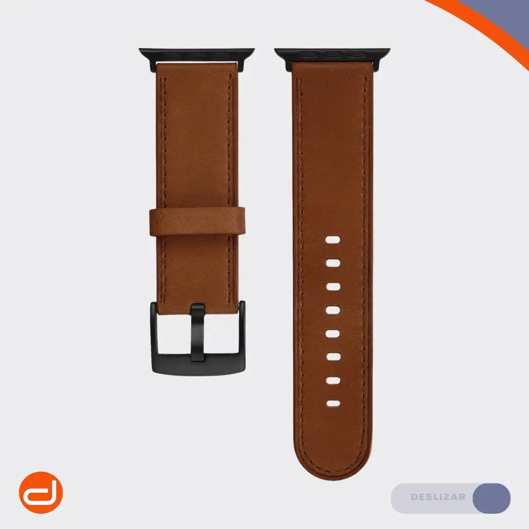 Correa de Cuero para Apple Watch Platinum en Marrón Papaya