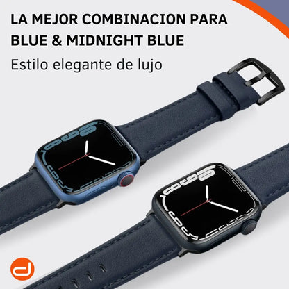 Correa de Cuero para Apple Watch en Cuero Genuino Italiano Edimens - Azul