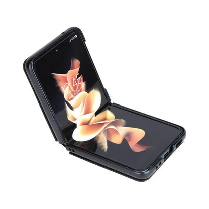 Funda de Cuero Vegano Nillkin Qin con Parante para Galaxy Z Flip 4 (2022) - Color Negro