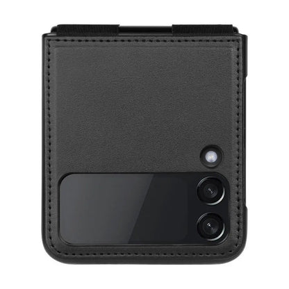 Funda de Cuero Vegano Nillkin Qin con Parante para Galaxy Z Flip 3 (2021) - Color Negro
