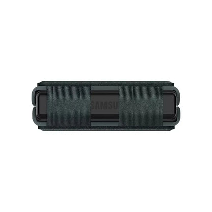 Funda de Cuero Vegano Nillkin Qin con Parante para Galaxy Z Flip 5 - Verde Olivo