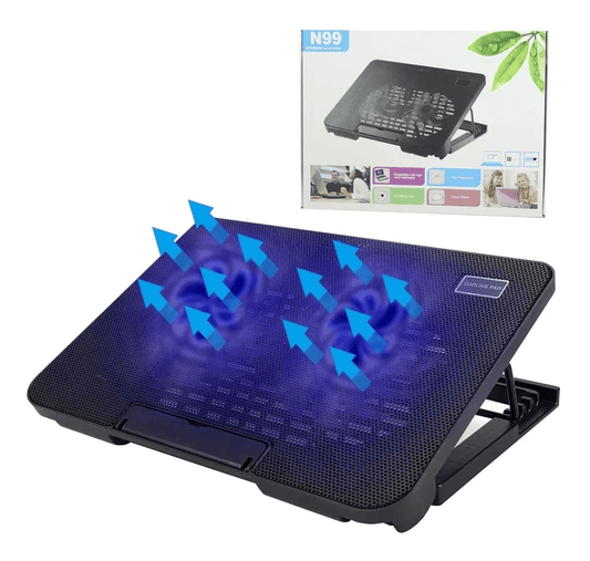 Cooler para Laptop de 5 Niveles con 2 Entradas USB – Ajustable y Potente Ventilación